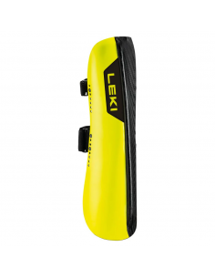 Ochraniacze narciarskie na golenie Leki Shin Guard Carbon Railroad Race Short Wide Black/Neon Yellow