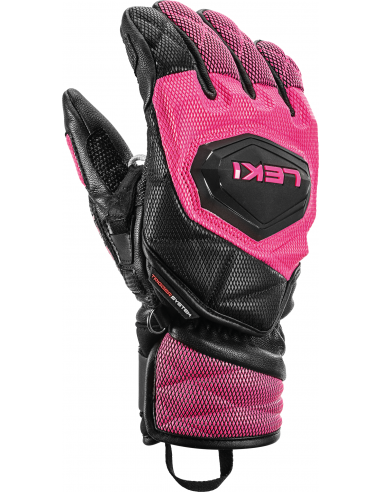Rękawice narciarskie Leki WCR Venom 3D Junior (pięciopalczaste) Black/Pink