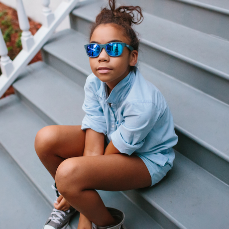 Okulary przeciwsłoneczne dla dzieci Babiators Aces Navigator Galactic Grey niebieskie szkła 6+