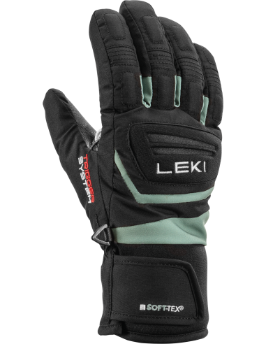 Rękawice LEKI Griffin 3D Junior (pięciopalczaste) Black/Dusty-Green 4.0