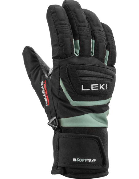 Rękawice LEKI Griffin 3D Junior (pięciopalczaste) Black/Dusty-Green 4.0