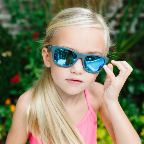 Okulary przeciwsłoneczne dla dzieci Babiators Aces Navigator Galactic Grey niebieskie szkła 6+