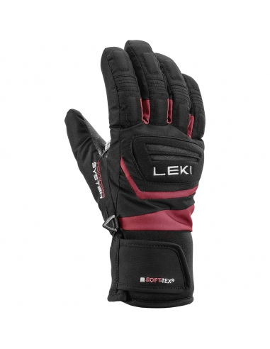 Rękawice narciarskie LEKI Griffin 3D Junior (pięciopalczaste) Black/Rose 4.0