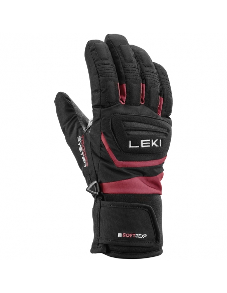 Rękawice narciarskie LEKI Griffin 3D Junior (pięciopalczaste) Black/Rose 4.0