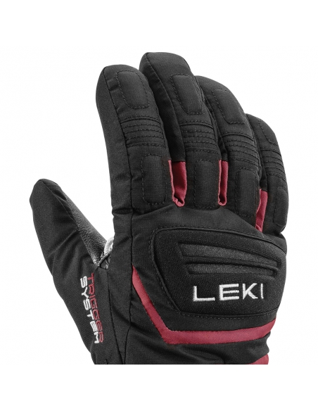 Rękawice narciarskie LEKI Griffin 3D Junior (pięciopalczaste) Black/Rose 4.0