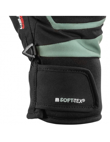 Rękawice narciarskie LEKI Griffin 3D Junior (pięciopalczaste) Black/Dusty-Green 4.0