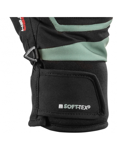 Rękawice narciarskie LEKI Griffin 3D Junior (pięciopalczaste) Black/Dusty-Green 4.0