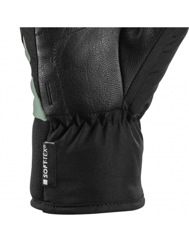 Rękawice narciarskie LEKI Griffin 3D Junior (pięciopalczaste) Black/Dusty-Green 4.0