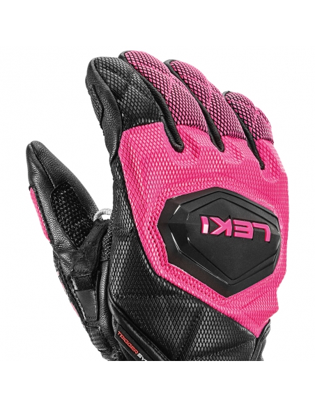 Rękawice narciarskie Leki WCR Venom 3D Junior (pięciopalczaste) Black/Pink