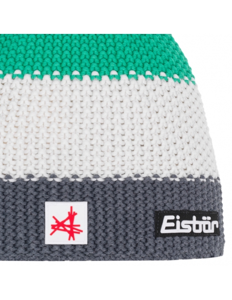 Czapka z pomponem Eisbar STAR POMPON SA 645 Anthracite-White-Mineral Green