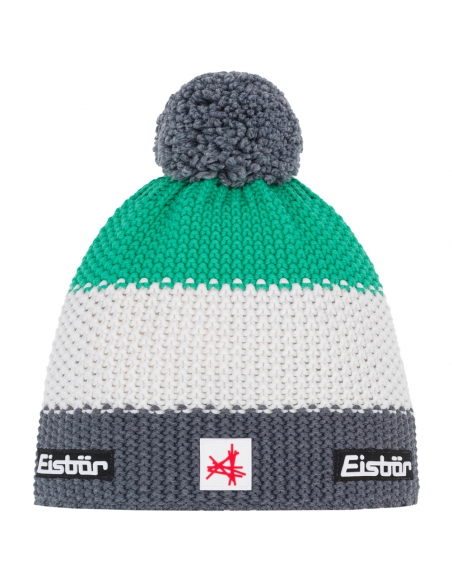 Czapka z pomponem Eisbar STAR POMPON SA 645 Anthracite-White-Mineral Green