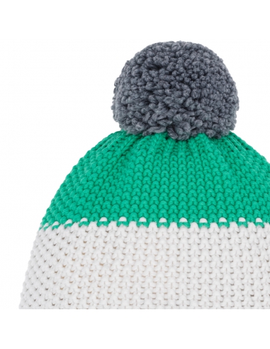 Czapka z pomponem Eisbar STAR POMPON SA 645 Anthracite-White-Mineral Green