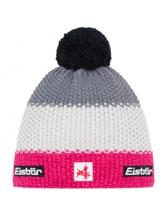 Czapka z pomponem Eisbar STAR POMPON SA 142 Pink-White-Grey