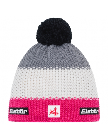 Czapka z pomponem Eisbar STAR POMPON SA 142 Pink-White-Grey