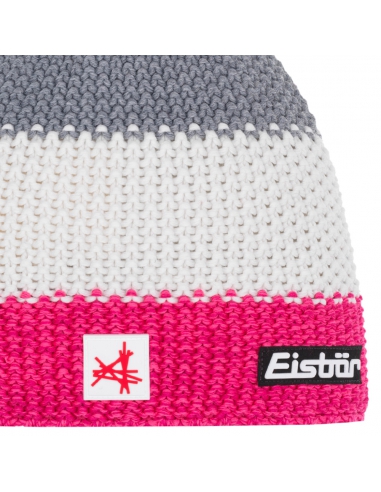Czapka z pomponem Eisbar STAR POMPON SA 142 Pink-White-Grey