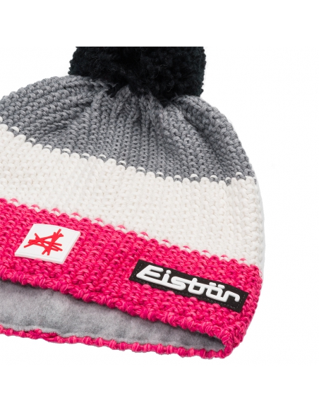 Czapka z pomponem Eisbar STAR POMPON SA 142 Pink-White-Grey
