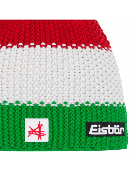 Czapka dziecięca z pomponem Eisbar STAR POMPON SA KIDS ITALY Green-White-Red
