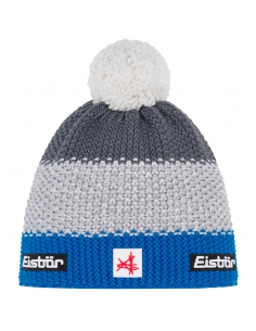 Czapka dziecięca z pomponem Eisbar STAR POMPON SA KIDS 726 Bugatti-Grey-Anthracite