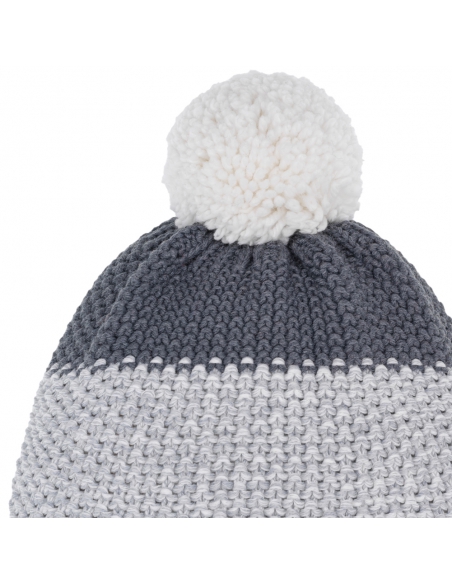 Czapka dziecięca z pomponem Eisbar STAR POMPON SA KIDS 726 Bugatti-Grey-Anthracite