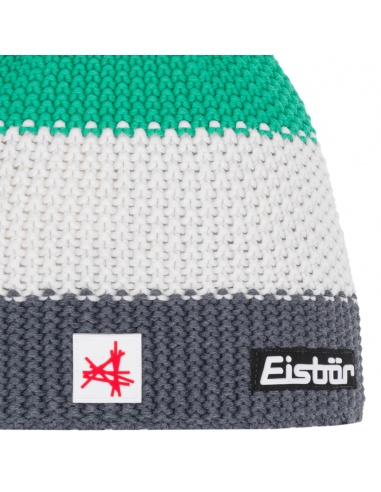 Czapka dziecięca z pomponem Eisbar STAR POMPON SA KIDS 645 Anthracite-White-Green