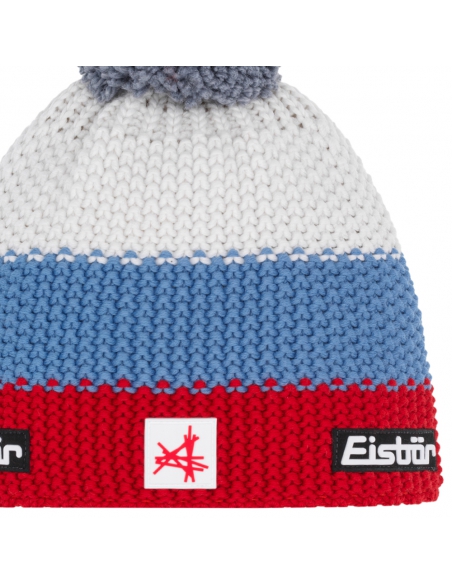 Czapka dziecięca z pomponem Eisbar STAR POMPON SA KIDS 237 Ketchup-Skyway-White