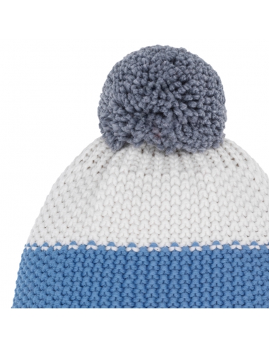 Czapka dziecięca z pomponem Eisbar STAR POMPON SA KIDS 237 Ketchup-Skyway-White