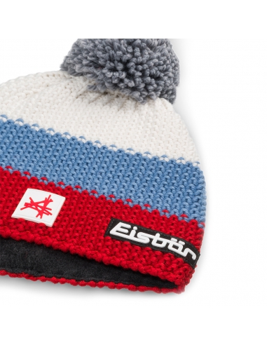 Czapka dziecięca z pomponem Eisbar STAR POMPON SA KIDS 237 Ketchup-Skyway-White