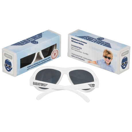 Okulary przeciwsłoneczne dla dzieci Babiators Original Aviator Wicked White