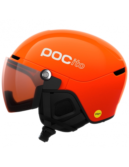 Kask narciarski z szybą POC POCito OBEX VISOR MIPS Fluorescent Orange