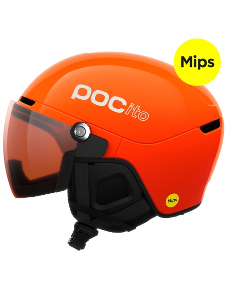 Kask narciarski z szybą POC POCito OBEX VISOR MIPS Fluorescent Orange