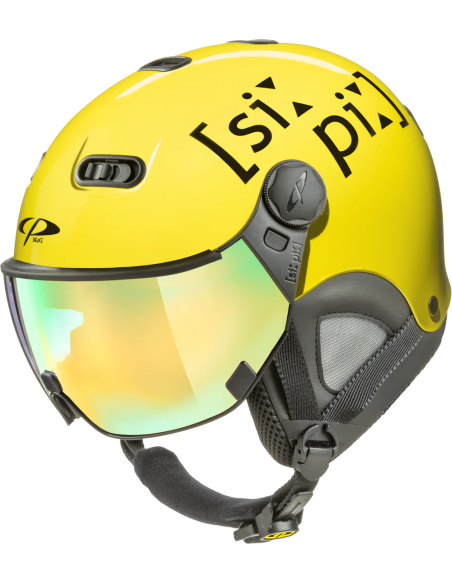 Kask narciarski z szybą CP Carachillo Fluo Yellow Shiny