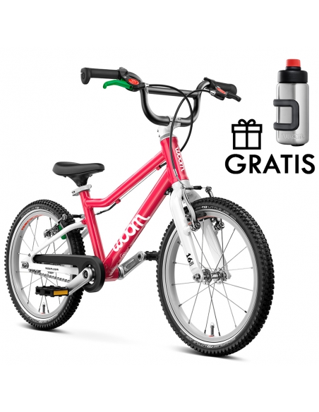 Rower dziecięcy woom 2 GO hot pink (14") różowy malinowy  + bidon woom Glug GRATIS