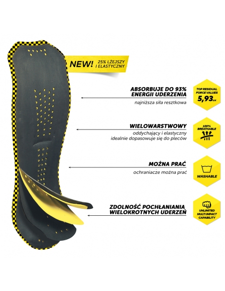 Kamizelka ochraniacz narciarski pleców i tułowia "żółw" Komperdell Ballistic FlexFit Pro Junior Black/Neon-Green