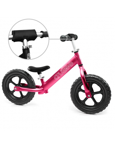 Rowerek biegowy Cruzee 12 SAFE różowy + pasek do noszenia GRATIS