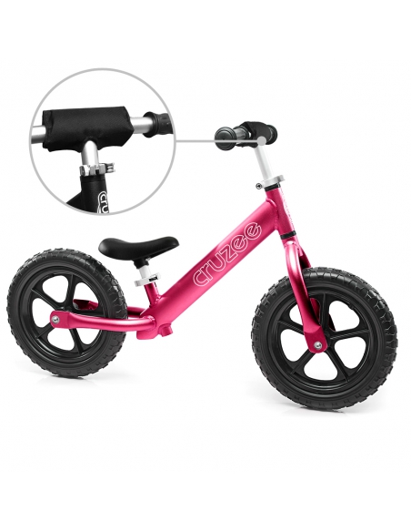 Rowerek biegowy Cruzee 12 SAFE różowy + pasek do noszenia GRATIS