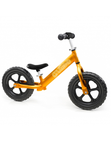 Rowerek biegowy Cruzee 12 SAFE złoty + pasek do noszenia GRATIS