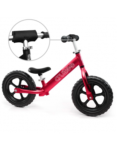 Rowerek biegowy Cruzee 12 SAFE czerwony + pasek do noszenia GRATIS