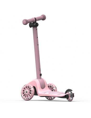 Hulajnoga Scoot&Ride Highwaykick 3S LED Rose (składana, świecące koła, sterowanie 2w1) + pasek do noszenia GRATIS