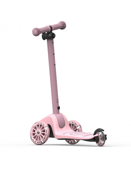 Hulajnoga Scoot&Ride Highwaykick 3S LED Rose (składana, świecące koła, sterowanie 2w1) + pasek do noszenia GRATIS