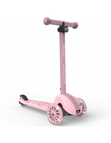 Hulajnoga Scoot&Ride Highwaykick 3S LED Rose (składana, świecące koła, sterowanie 2w1) + pasek do noszenia GRATIS
