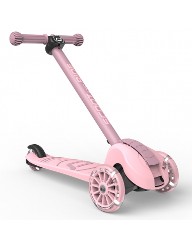 Hulajnoga Scoot&Ride Highwaykick 3S LED Rose (składana, świecące koła, sterowanie 2w1) + pasek do noszenia GRATIS