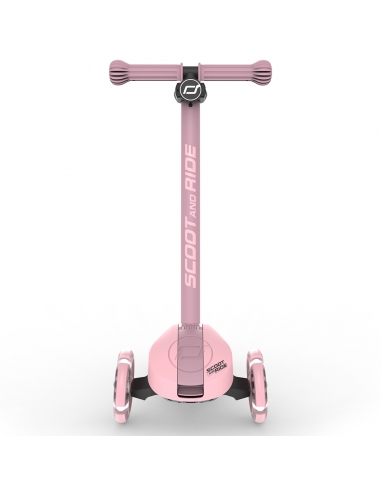 Hulajnoga Scoot&Ride Highwaykick 3S LED Rose (składana, świecące koła, sterowanie 2w1) + pasek do noszenia GRATIS