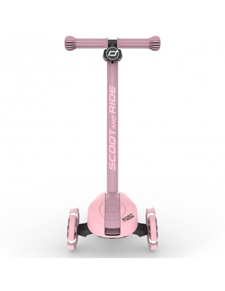 Hulajnoga Scoot&Ride Highwaykick 3S LED Rose (składana, świecące koła, sterowanie 2w1) + pasek do noszenia GRATIS