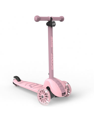 Hulajnoga Scoot&Ride Highwaykick 3S LED Rose (składana, świecące koła, sterowanie 2w1) + pasek do noszenia GRATIS