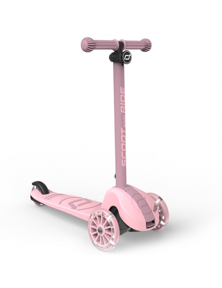 Hulajnoga Scoot&Ride Highwaykick 3S LED Rose (składana, świecące koła, sterowanie 2w1) + pasek do noszenia GRATIS