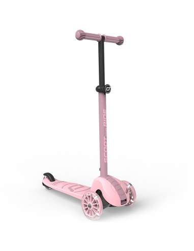 Hulajnoga Scoot&Ride Highwaykick 3S LED Rose (składana, świecące koła, sterowanie 2w1) + pasek do noszenia GRATIS
