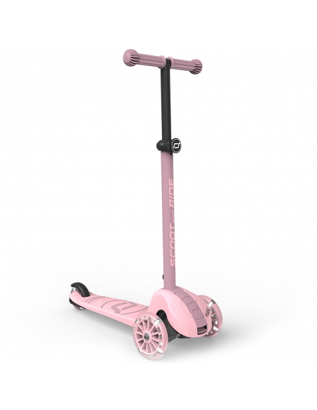 Hulajnoga Scoot&Ride Highwaykick 3S LED Rose (składana, świecące koła, sterowanie 2w1) + pasek do noszenia GRATIS