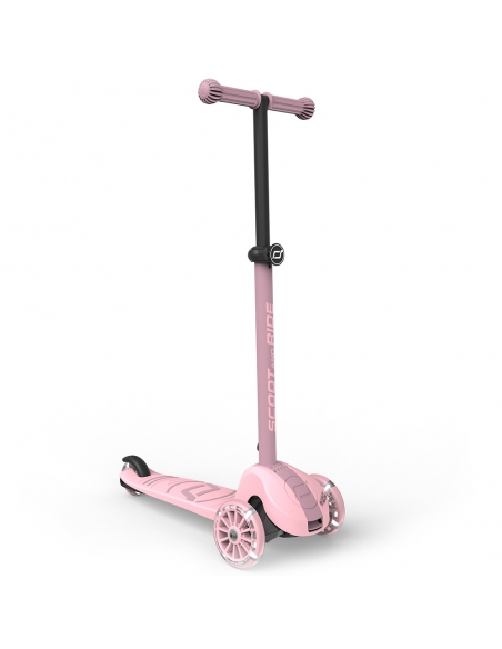 Hulajnoga Scoot&Ride Highwaykick 3S LED Rose (składana, świecące koła, sterowanie 2w1) + pasek do noszenia GRATIS