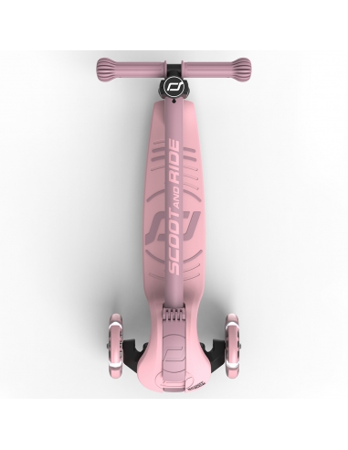 Hulajnoga Scoot&Ride Highwaykick 3S LED Rose (składana, świecące koła, sterowanie 2w1) + pasek do noszenia GRATIS