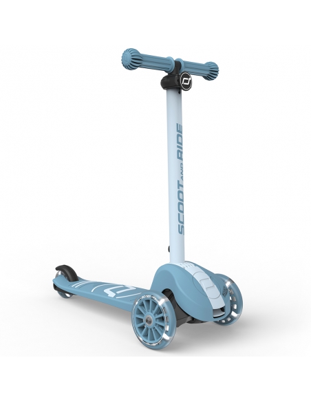 Hulajnoga Scoot&Ride Highwaykick 3S LED Steel (składana, świecące koła, sterowanie 2w1) + pasek do noszenia GRATIS